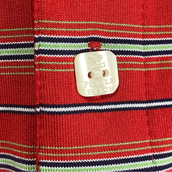 Pebble Beach- Red Striped Men’s Golf Polo Shirt- Sz. XL - Picture 7 of 7